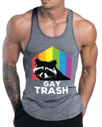 Gay Trash Print Mens Sports Tank Top