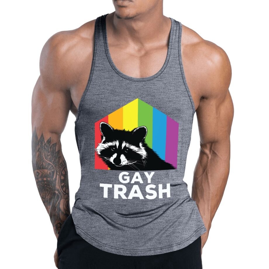 Gay Trash Print Mens Sports Tank Top