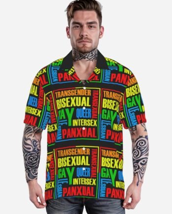 LGBTQAI Print Mens Shirt Lapel Oversized