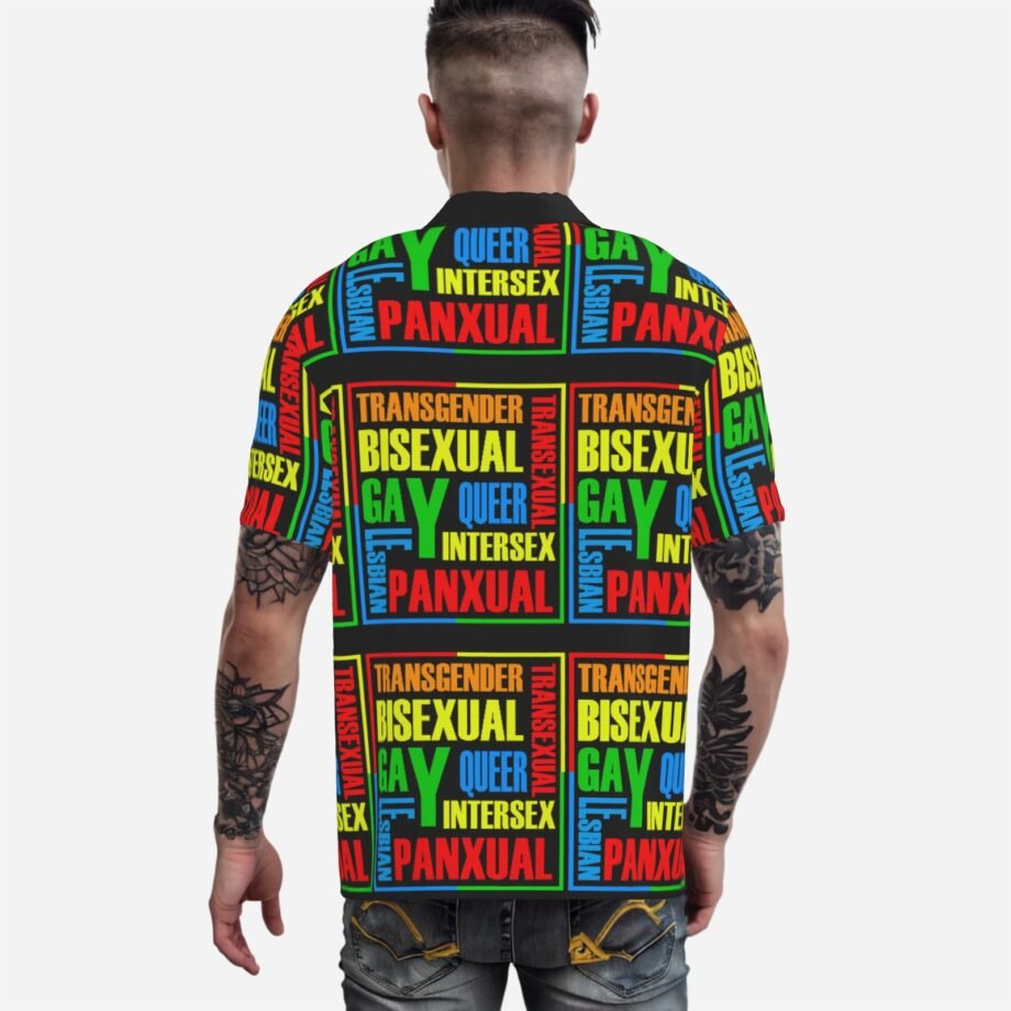 LGBTQAI Print Mens Shirt Lapel Oversized
