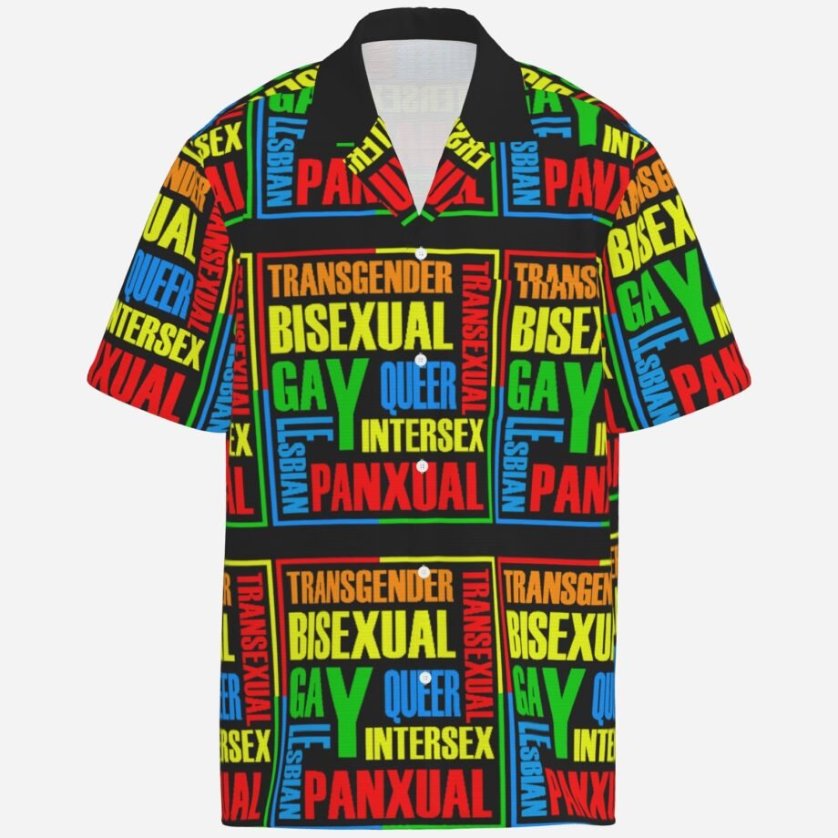 LGBTQAI Print Mens Shirt Lapel Oversized