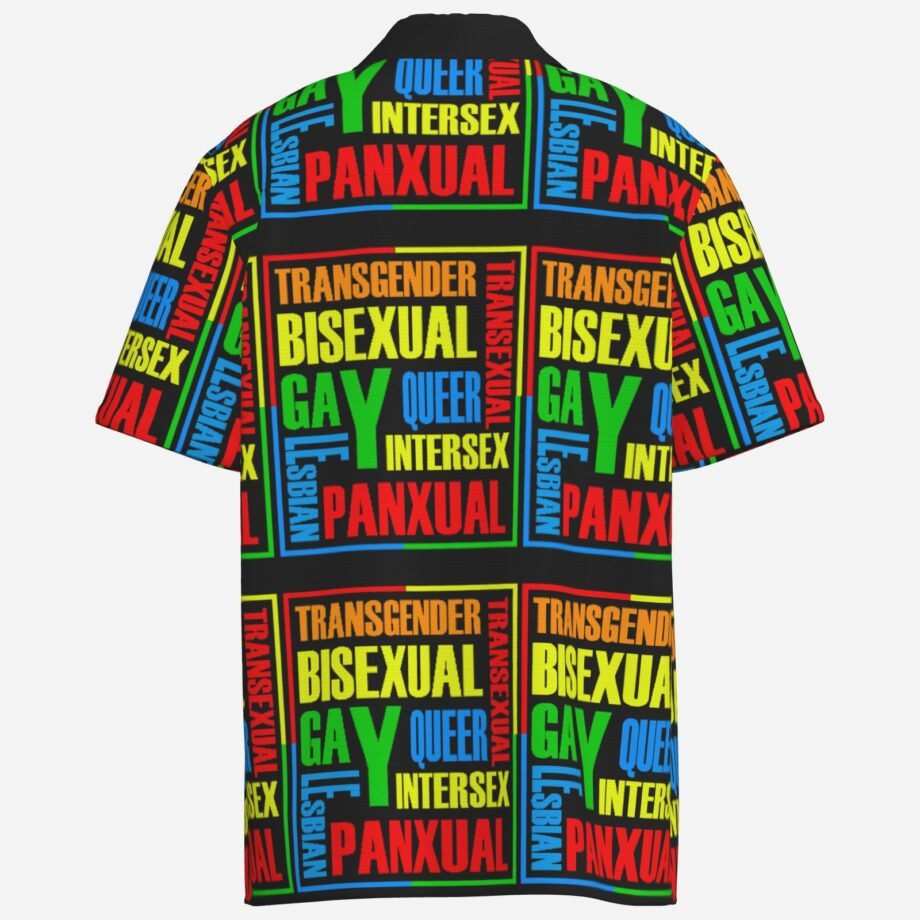 LGBTQAI Print Mens Shirt Lapel Oversized