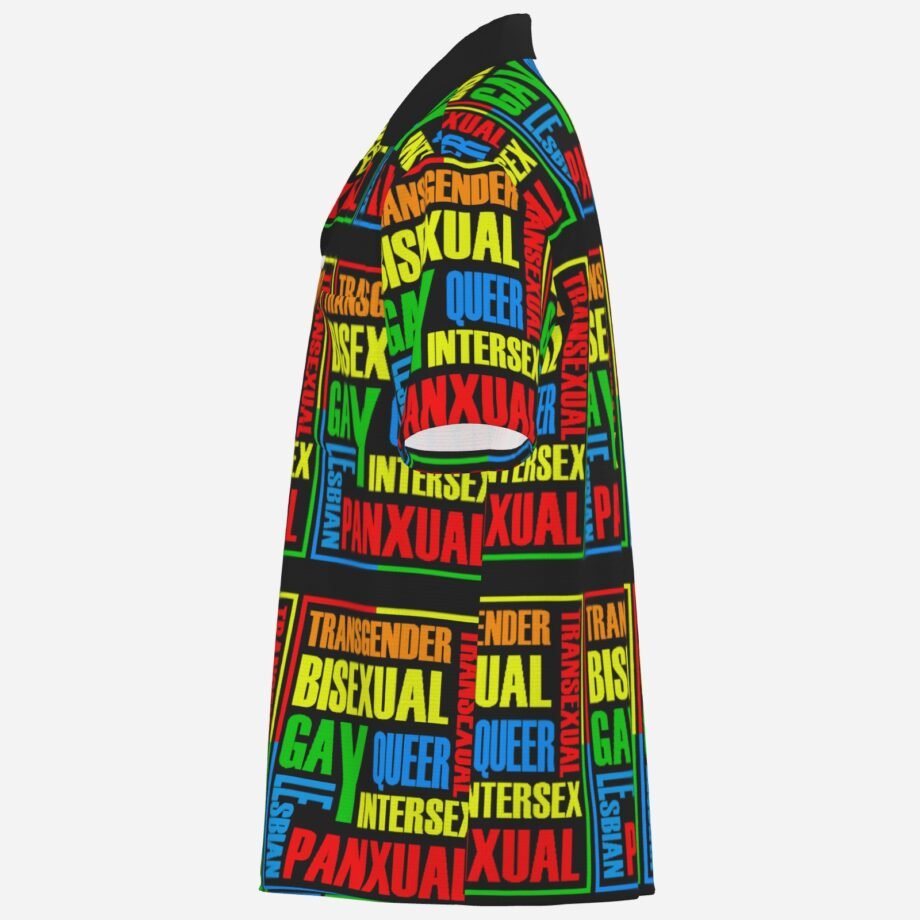 LGBTQAI Print Mens Shirt Lapel Oversized