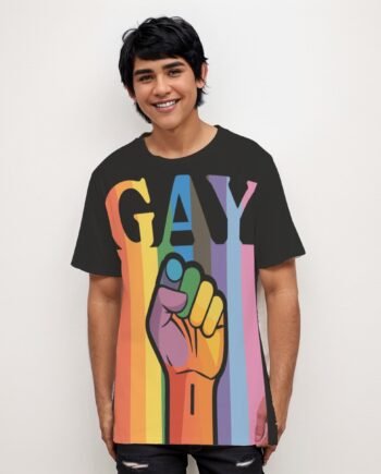Gay Power Print Mens O Neck T Shirt | 190GSM Cotton