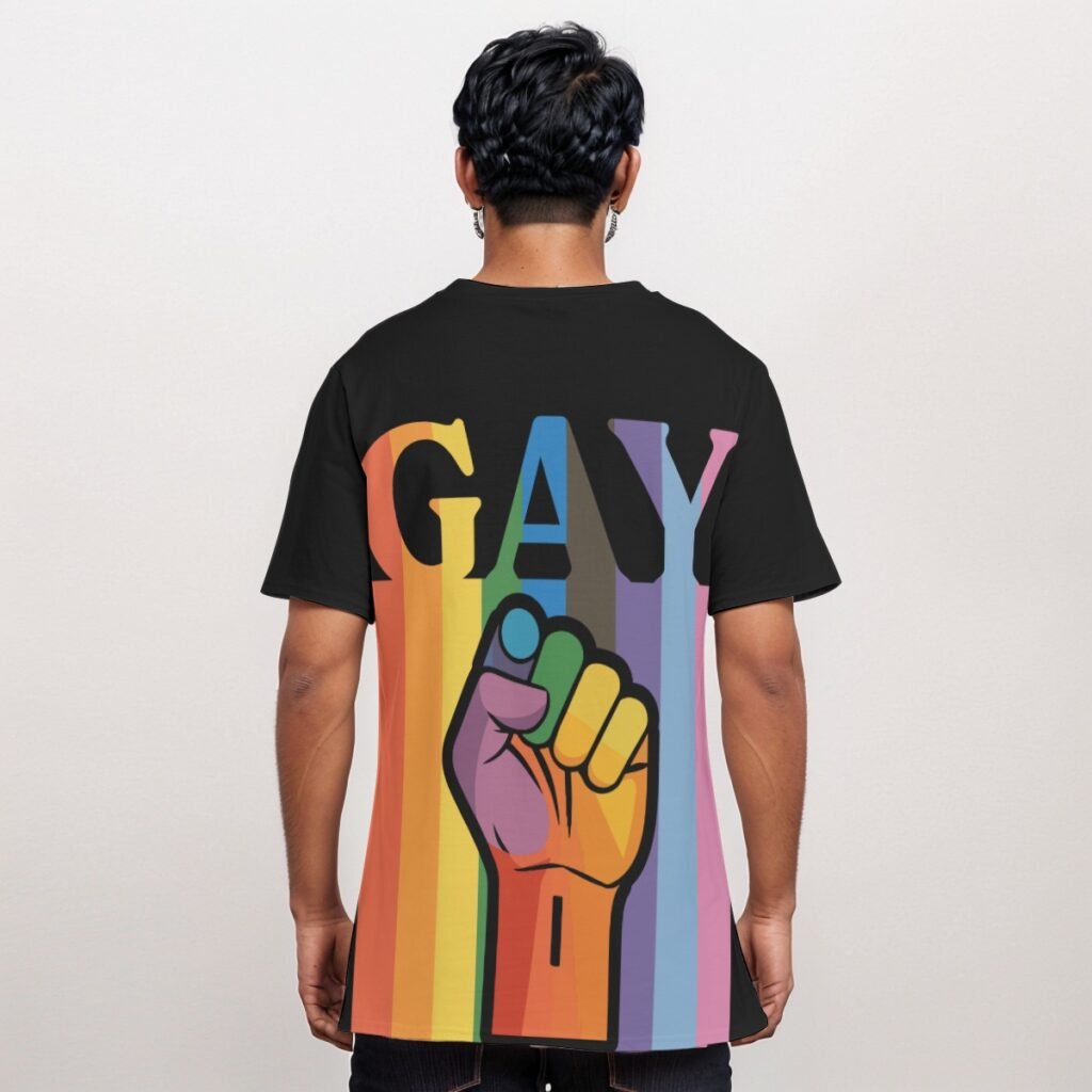 Gay Power Print Mens O Neck T Shirt | 190GSM Cotton