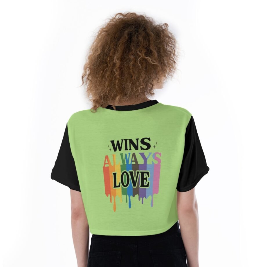 Love Always Wins Print Cropped T Shirt